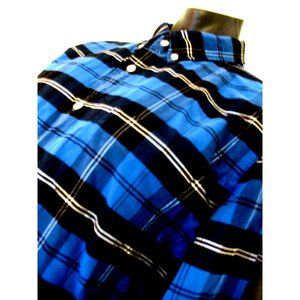 J. Crew Blue & Black plaid L/S Shirt  Sz XL